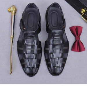 Mocassins de bureau pour hommes en cuir véritable, imperméables, antidérapants, légers, à motif floral intemporel, à enfiler, à bout fermé - Product Image 2