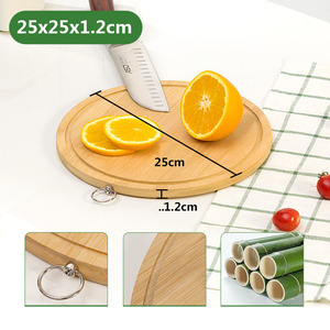 Tailai Planche à découper ronde en bambou Décoration en <span class=keywords><strong>bois</strong></span> Planche à découper Multifonctionnel Grand légume biologique naturel - Product Image 5
