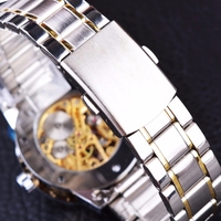 Montre squelette en diamant de luxe pour homme, design rétro, acier inoxydable, étanche, mécanique, montres-bracelets pour homme, vente chaude