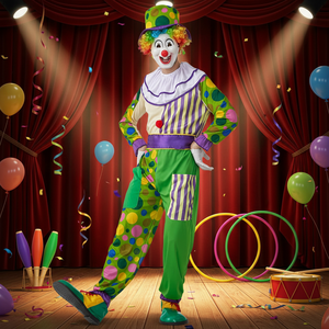 वयस्कों के लिए पेशेवर सर्कस क्लोन पोशाक पोशाक पोशाक - Product Image 3