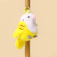 En gros, Porte-clés pendentif en peluche perroquet mignon, figurine à suspendre au sac, mascotte en peluche douce personnalisée, jouet animal en peluche oiseau pour cadeau Q