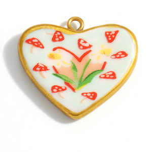 Pendentifs en acier inoxydable plaqué céramique, motifs floraux, formes variées, peints à la main, accessoires de bijoux DIY pour la fabrication de colliers - Product Image 2