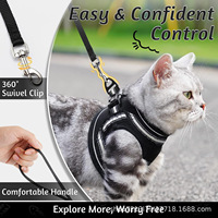 Harness & Tali Kucing Bahan Nylon Mewah, Ringan, Bernapas, Anti Lepas, Dapat Disesuaikan, untuk Anak Kucing