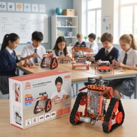 Kit de Robot de vapor Weeebot Evolution 6 en 1 con tableros educativos y de fabricante, coche de Metal, juguete DIY para enseñanza escolar, programación de codificación
