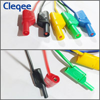 Câble de test en cuivre PVC avec fiche banane double embout de sécurité Cleqee P1050 4 mm