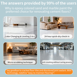 Revêtement de <span class=keywords><strong>sol</strong></span> liquide époxy auto-nivelant, revêtement en résine de sable coloré imitant l'effet du marbre, revêtement de <span class=keywords><strong>sol</strong></span> coloré pour <span class=keywords><strong>garage</strong></span> - Product Image 5