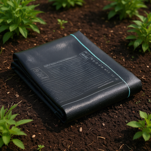 Toile de paillage robuste 3 x 100 pieds noire en PP tissé, géotextile anti-mauvaises herbes pour le contrôle des parasites dans les jardins - Product Image 2