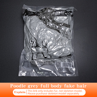 Modelo de esqueleto completo de perro Poodle estándar de poliéster para práctica de estética canina, simulación de pelaje, para estudiante de peluquería canina, gris, sencillo