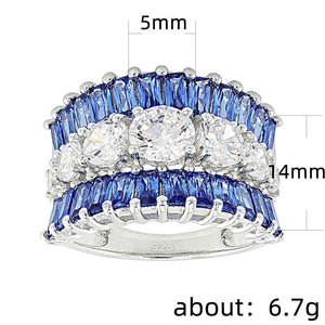 Anello in Cristallo Blu per Donne, Elegante Accessorio Moda per Uso Quotidiano e Feste - Product Image 5