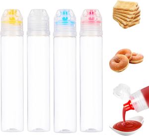 500g Squeeze Food Grade PET Honey <b>Sauce</b> Oil Bottle Leakproof Lid Hot Stamping Customized Take-away Jar Flat Shape OEM Available - Product Image 4