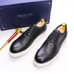 Luxuriöse Lässige Herrenschuhe aus Echtem Rindsleder, Atmungsaktiv, zum Schnüren, im Entspannten Gangstil mit Schlangenmuster, Bequeme Lauf- und Sportschuhe - Product Image 2
