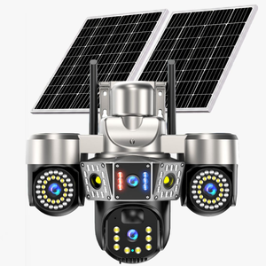 กล้องวงจรปิด 3PTZ 16MP 4 เลนส์ 4 จอ AI Wifi 4G ซิมการ์ด IP HD CCTV พลังงานแสงอาทิตย์ กล้องวงจรปิดไร้สายสำหรับภายนอกอาคาร พร้อมแผงโซลาร์เซลล์ - Product Image 1