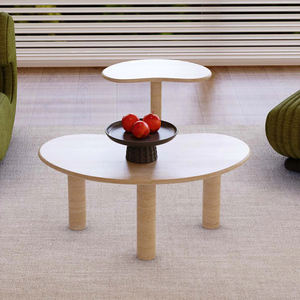 Prix de gros Table basse ovale en marbre travertin beige pour café, restaurant, salon, meubles en pierre naturelle - Product Image 3