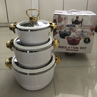 Juego de Ollas Térmicas para Alimentos de 2.5L, 4.5L y 6.5L, para Servir Comida Caliente en Catering, Buffet, Fiestas, Acción de Gracias y Navidad en EE. UU. y Canadá