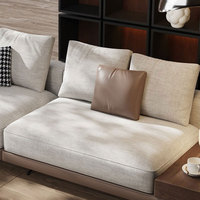 Sofá Estilo Wabi-Sabi Moderno Minimalista para Sala de Estar con Espacio Pequeño Sofá de Tres Plazas en Línea Recta