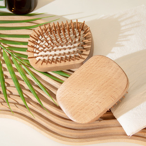 Wholesale Mini Bamboo Hair <b>Brush</b> with <b>Round</b> Wooden Pins for Travel Beauty Care Fine Hair Styling - Product Image 1