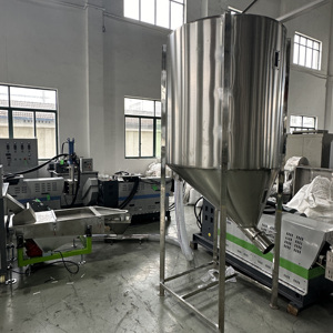 Ligne de granulation de déchets plastiques (PP, PE, PVC, ABS, HDPE, LDPE, <span class=keywords><strong>Polystyrène</strong></span>, LLDPE, EVA) en bouteilles, sacs et films, à double étage, pour le recyclage - Product Image 4