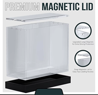 Boîte de protection pour Elite Trainer Box avec acrylique de 8 mm/5 mm et fermeture magnétique (base noire) pour boîtes PKMN ETB