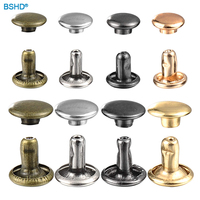 Rivets plats ronds double face pour vêtements, chapeaux, bagages, avec bouton latéral, qualité supérieure, durables, couleurs personnalisées