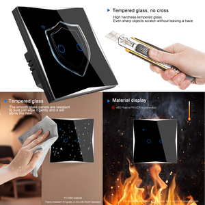 LangYeao CE RoHS 2 Gang WIFI Tuya Alexa uzaktan kumanda işık duvar dokunmatik Wifi ile akıllı anahtar/hiçbir nötr tel evrensel - Product Image 2