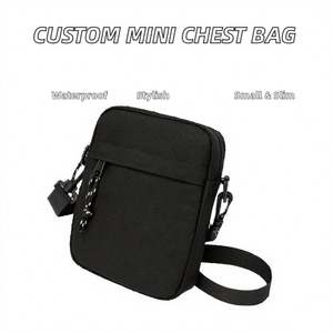 Bolso de pecho unisex con logotipo impreso, impermeable, para deportes, viajes, bandolera, color liso - Product Image 2