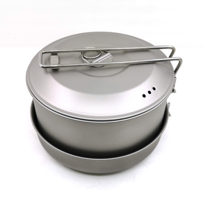 Sartén y Hervidor de Agua para Acampar al Aire Libre, 0.6L, Olla con Tapa de 1.8L, Juego de 3 Piezas - Product Image 1