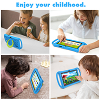 Tablette portable K7 Pro 7 pouces pour enfants, Android 13, écran tactile IPS, coque en silicone anti-chute, tablette éducative pour l'apprentissage des bébés