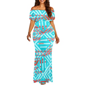 Personnalité Mode Polynésien Samoan Tribal Design Peplum Robe en queue de poisson serrée à une épaule Style <span class=keywords><strong>Kim</strong></span> <span class=keywords><strong>Kardashian</strong></span> - Product Image 3