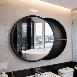 Armadietto a Specchio in Vetro da Parete, Ecologico e Durevole, Stile Moderno con Porta Scorrevole per Bagno e Soggiorno - Product Image 2