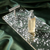 Plaque en acrylique coulé transparente argentée épaisse avec paillettes, 1/8, pour découpe laser, épaisseur et taille personnalisables