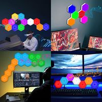 Lámpara de decoración de pared LED multicolor RGB inteligente, accesorio de iluminación Hexagonal Led para dormitorio, sala de estar, decoraciones de interior modernas, luces de pared