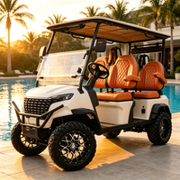 Voiturette de golf électrique de luxe 4 places avec batterie lithium longue portée, sièges premium et pneus tout-terrain