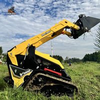 V1000 Tracked Skid Steer dengan Pengiriman Cepat & Harga Langsung Pabrik, Bucket Hidrolik 4-in-1 untuk Pemindahan Tanah di Padang Rumput, Pengiriman Cepat