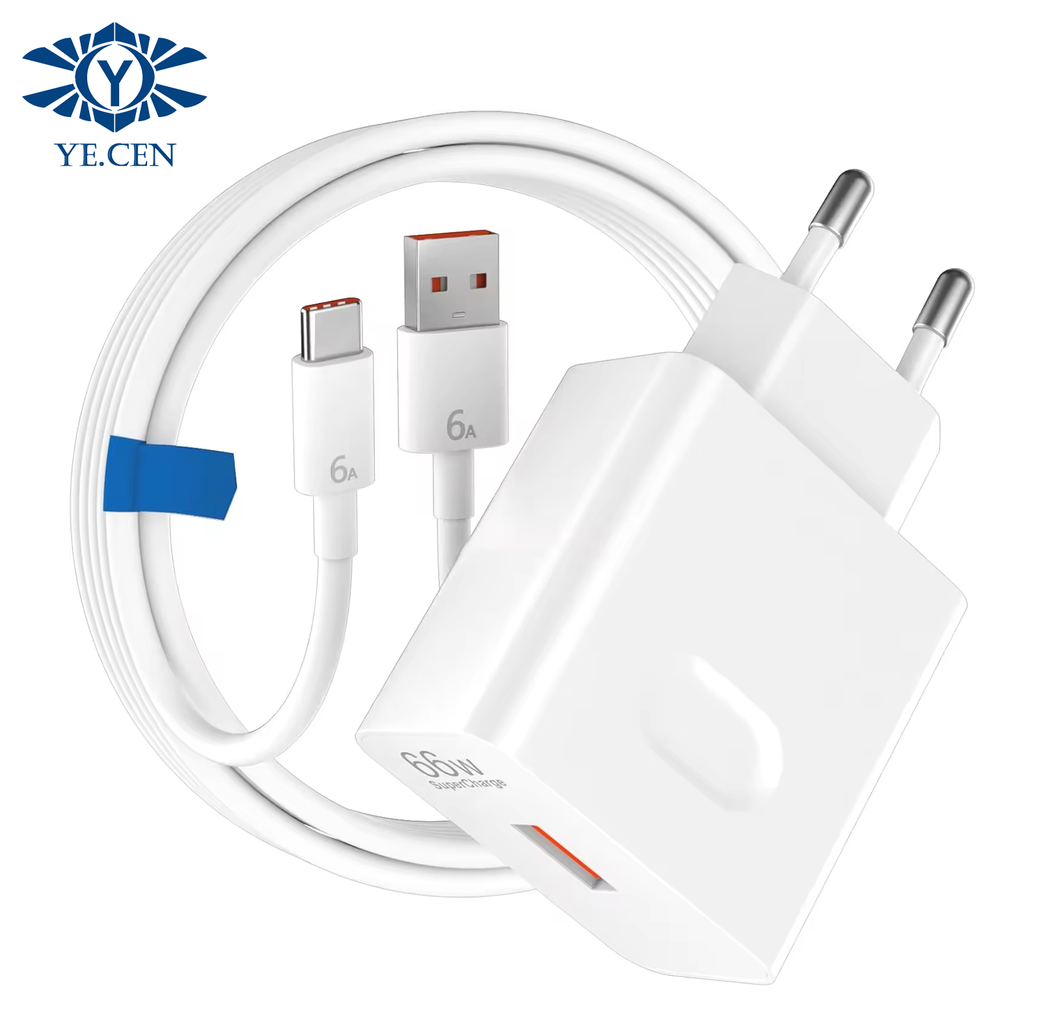 White 66W charger USB+1m cable u-c
