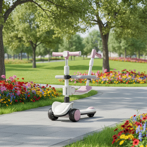 Customizable Foldable Children's Tricycle Scooter for Ages 3-12 <b>Three</b>-in-One Anti-Skid Design with Digital Display - Product Image 5