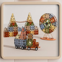 Mainan Magnet DIY Bianglala 3D Blok Bangunan Magnetik Konstruksi untuk Anak-anak Set Puzzle Magnetik Kit Bangunan