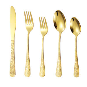 Ensemble <span class=keywords><strong>de</strong></span> <span class=keywords><strong>couverts</strong></span> <span class=keywords><strong>de</strong></span> mariage en acier inoxydable poli miroir, design rétro <span class=keywords><strong>de</strong></span> luxe léger <span class=keywords><strong>de</strong></span> style européen, durable, pour usage domestique, comprend les <span class=keywords><strong>couverts</strong></span> <span class=keywords><strong>de</strong></span> repas principal - Product Image 1