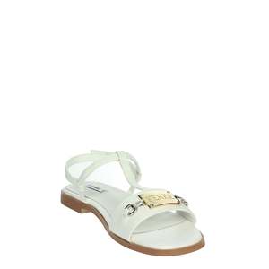 Sandales plates Ferre Donna F-251 en cuir blanc à bride en T pour femme – Chaussures d'été - Product Image 5