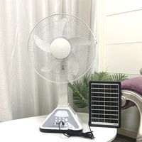 Ventilateur de bureau solaire rechargeable AC/DC 6V de 14 pouces de bonne qualité avec batterie, construction métallique pour une utilisation à la maison et en extérieur