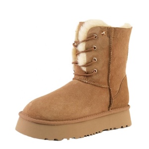 Bottes d'hiver légères unisexes Tazz Tasman Classic en cuir de vachette véritable, avec semelle intérieure en caoutchouc confortable pour l'extérieur - Product Image 2