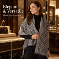 Écharpe d'hiver épaisse et réversible, châle long à carreaux surdimensionné, cache-cou chaud double couche pour femme, OEM disponible