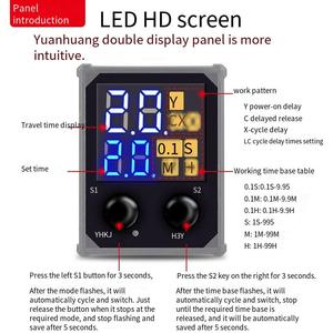 H3Y-2 AC/DC 12V 24V 220V Minuteur numérique programmable LED avec relais et socle de prise, Minuteur à cycle répété, Composants électroniques - Product Image 2