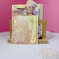 Kit de coiffure en gros pour filles, peignes en plastique pour enfants, élastiques à cheveux réutilisables multicolores pour fêtes