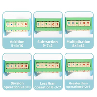 Set Kubus Kayu Montessori untuk Menghitung Angka, Berwarna-warni, Latihan Matematika, Perkembangan Kognitif, Mainan Edukatif EN71 |   OEM ODM Grosir