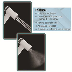 FEIDU - Juego de Rociador de Bidé Manual de Doble Función, Plástico ABS Blanco y Negro, Estilo Moderno, Montado en la Pared para <span class=keywords><strong>Baño</strong></span> - Product Image 4