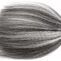 Extensions de cheveux à clipser Kinky Straight gris sel et poivre, gris argenté, extensions de cheveux humains vierges brésiliens mélangés argentés 100g