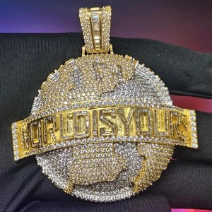 Top Quality Gold Plated Hip Hop Pendant Necklace <b>Iced</b> <b>Out</b> CZ Diamond <b>Chain</b> Jewelry for Men Women Available At Best Market Price - Product Image 2