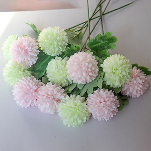 Fleur artificielle de chrysanthème en soie populaire, réaliste, à deux têtes, pour décoration de mariage, maison et hôtel - Product Image 2