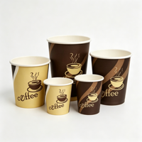 Gobelet à café en papier compostable, imperméable, à paroi simple, avec logo personnalisé imprimé, taille personnalisée, papier de qualité alimentaire écologique pour boissons chaudes