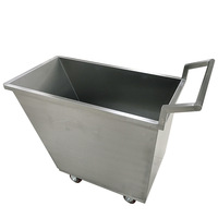 Carro de Acero Inoxidable de Grado Comercial para Carne y Vegetales, Marca HTS, Modelo HTS-LJ08, Carro de Limpieza para Hotel